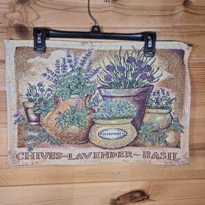 Needlepoint Tapestry Placemats Set Of 2 Plants Garden Herbs Spring Cottagecore